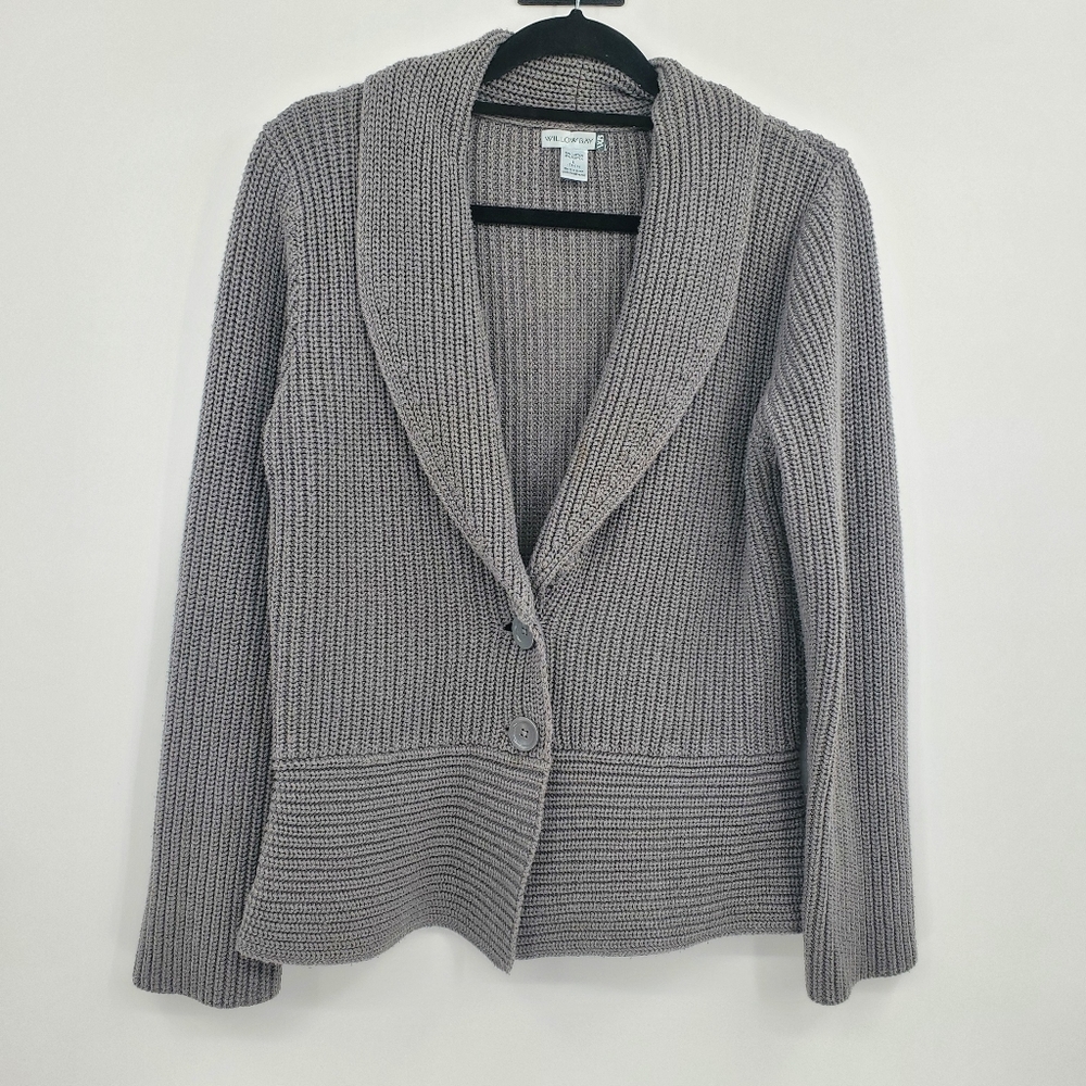 ◇◇ Willow Bay Gray Shawl Collar Cardigan Size Large